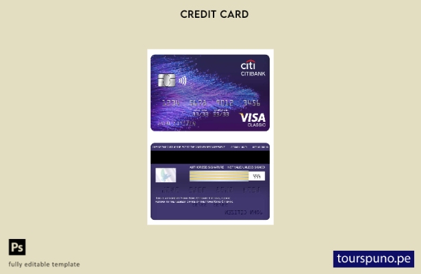 lista para imprimir plantilla de tarjeta clásica visa Citibank de Hong Kong